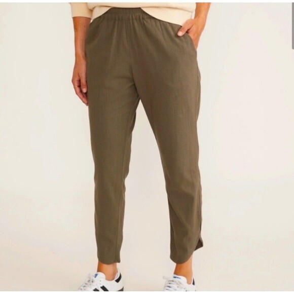 Marine Layer Pants - Marine Layer Small Women’s Allison Re-Spun Pant Olive Green Pull On Casual Comfy